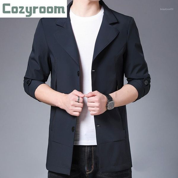 

trench coat men windbreaker spring and autumn 2021 mid-length business casual single-breasted jacket large size clothes men's coats, Tan;black