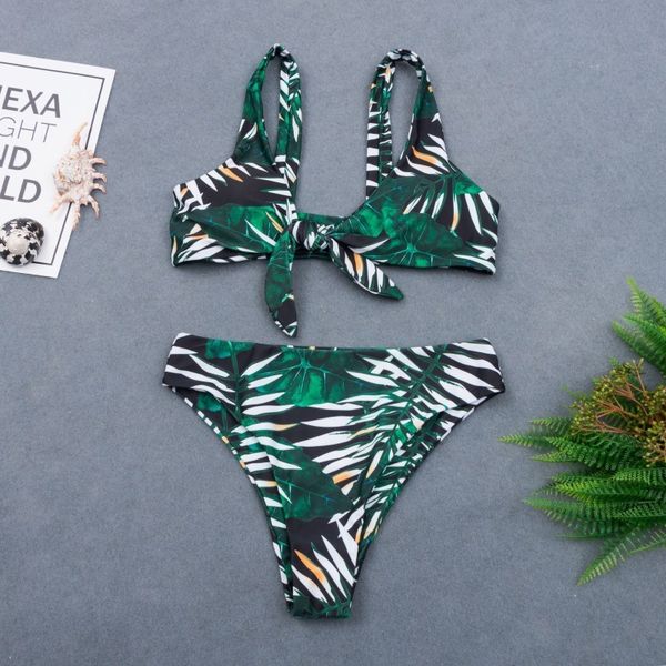 

bikini print suit split three point swimsuit for women, White;black