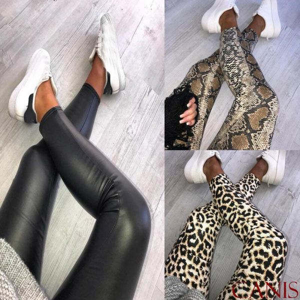 

women's pants & capris women ladies leopard snake animal print high waist soft stretchy leggings, Black;white