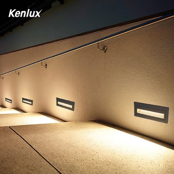 

outdoor wall lamps kenlux led stair light step lights 6w smd 210*60mm ac85-265v aluminum indoor waterproof embedded staircase lamp