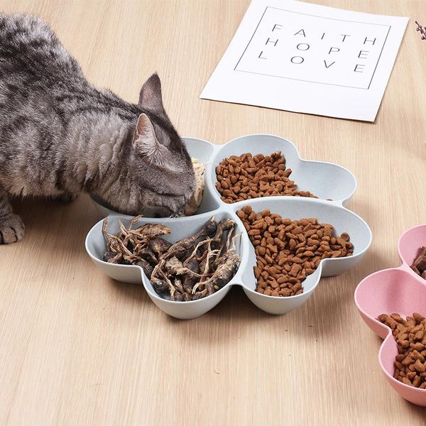 

cat bowls & feeders 4 in 1 pet bowl multi-pet feeder small dog food water kitten puppy diet dish slow eating pets supplies