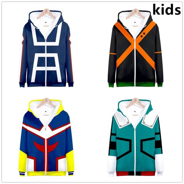 

men's hoodies & sweatshirts 3 to 14 years kids my hero academia 3d printed hoodie sweatshirt boys girls outerwear jacket coat children, Black