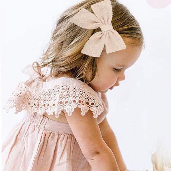 

hair accessories 4 pcs/set cloth fabric floral printed bowknot clips for cute girls barrettes hairpins headwear kids, Slivery;white