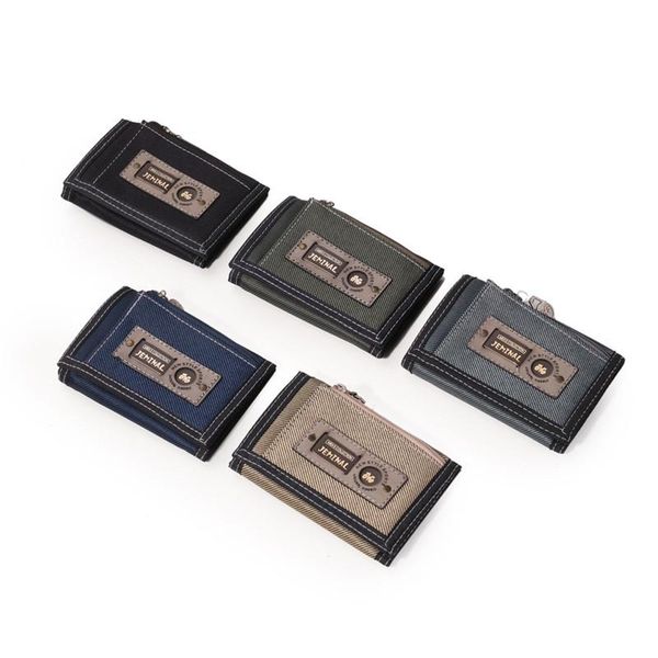 

wallets casual men oxford cloth wallet slim portable zipper male purses large capacity foldable pack clutch coin purse burse pocket, Red;black