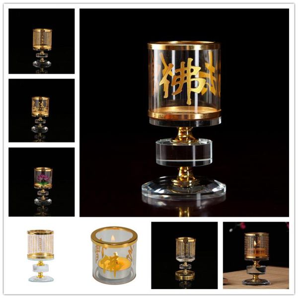 

candle holders crystal lotus lamp for home decoration buddha seven star candles holder minimalist chandelier bougeoir