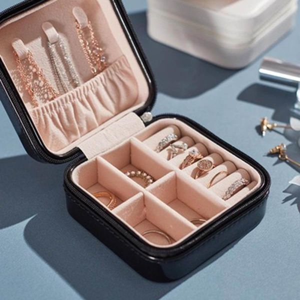 

storage bags double-layer velvet jewelry box high capacity leather european large space holder gift