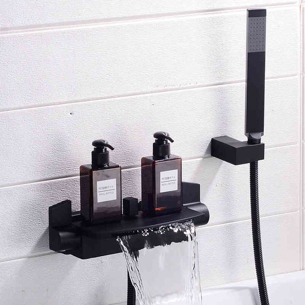 

bathroom shower sets brass bath faucets black waterfall set rain taps mixer wall mounted xxu9