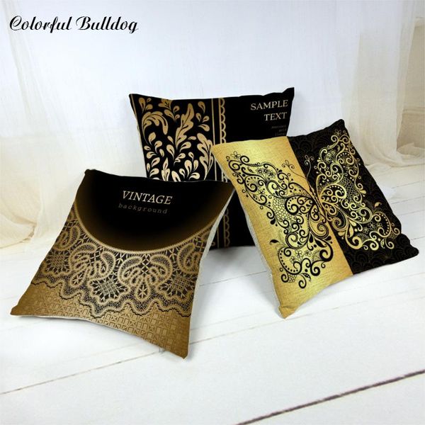 

cushion/decorative pillow retro cushion cover 17 * inch stitching golden pattern black background butterfly design car chair home decoration