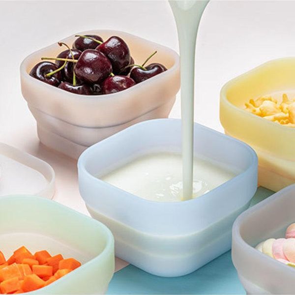 

bowls silicone folding bowl bpa baby container portable microwavable snack fruit organizer tableware dinnerware