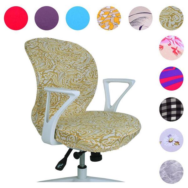 

chair covers stretch office cover printed computer removable seat case washable slipcover rotating lift protector