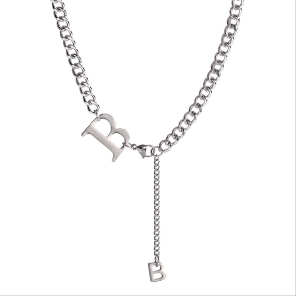 

smart electric toothbrush letter b necklace female hip hop niche design clavicle chain 2021 cool personality neck
