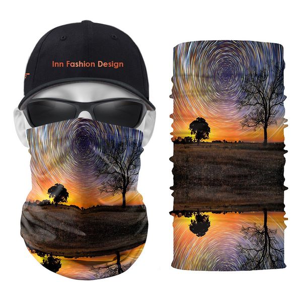 

dusk pattern printed magic scarf 5 pieces per package comfortable fashion riding sunscreen seamless wweat absorption high elasticity, Blue;gray