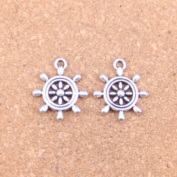 67 pz Argento Antico Bronzo Placcato navi ruota timone timone Pendenti e Ciondoli Collana FAI DA TE Braccialetto Braccialetto Risultati 22*20mm