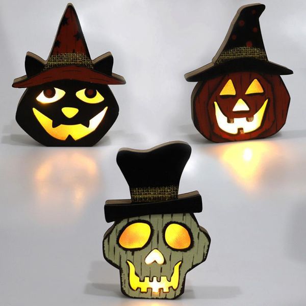 

candle holders halloween wooden pumpkin lantern cemetery castle ghost dress up lamp supplies deskornament festival decoration night ligh