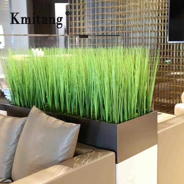 81 cm 10 pezzi erba cipolla artificiale piante finte fogliame di plastica bouquet foglie di canna verde per soggiorno decorazione dell'ufficio 210624