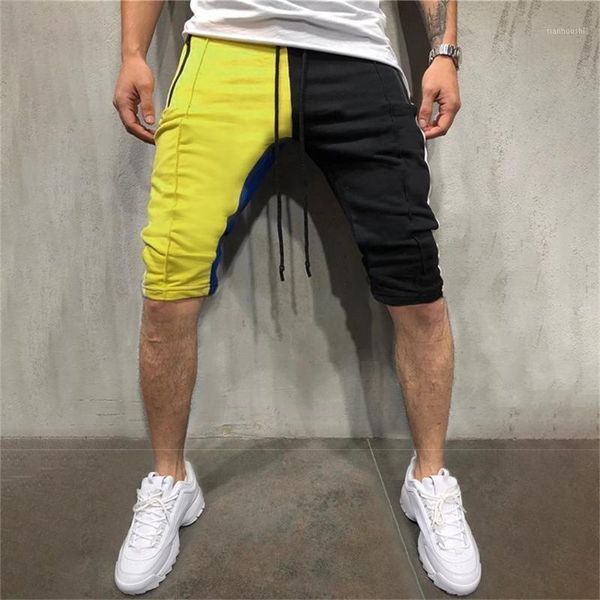 

men's shorts street style short men splicing multi-pocket overalls fashion spodenki meskie pantalones cortos masculino, White;black