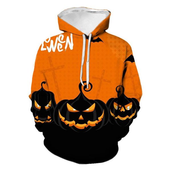 

20 halloween pumpkin hooded long sleeve women's long sweater loose, comfortable and soft, Black