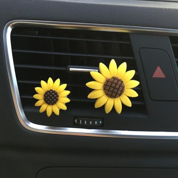 

car air freshener 2pcs sunflower shape fashion diffuser for auto vehicle