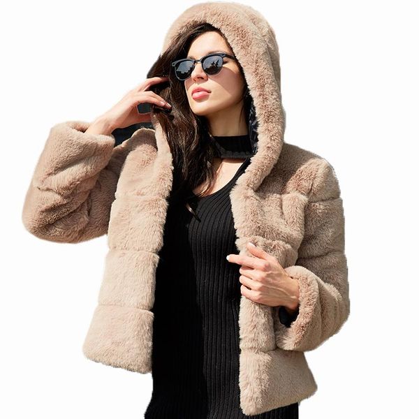 

women's fur & faux plus size coats winter coat women jacket keep warm clothes ladies for, Black
