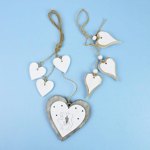 

vintage wood craft heart pendant hanging ornament wedding favors valentine's day decoration supplies decorative objects & figurines