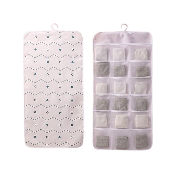 

grid household storage hanging bag foldable underwear organizer wardrobe socks sundries network bags boxes & bins