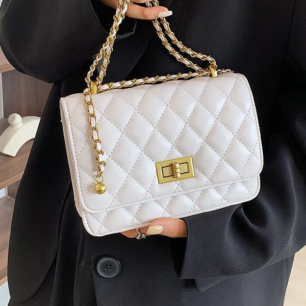 

evening bags quilted square small shoulder for women 2021 fashion chain messenger bag ladies diamond handbags white flap crossbody