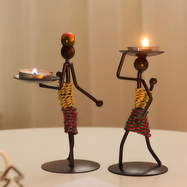 

vintage metal candlestick home decoration handmade candle holder candlestick decor retro iron miniature home decor art gifts