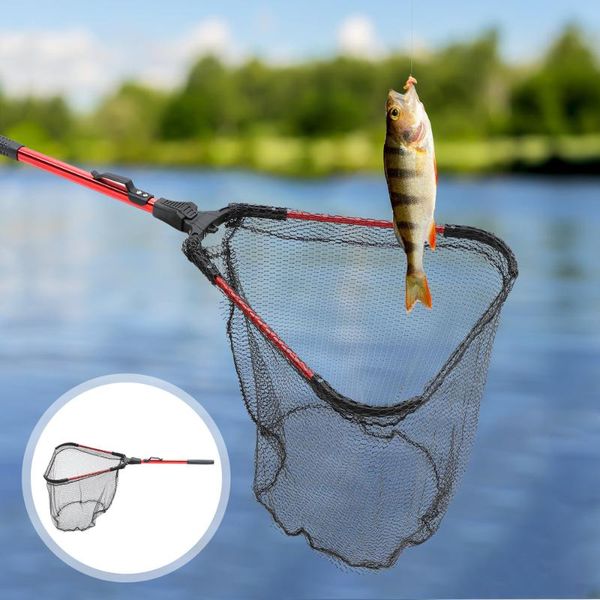 

fishing accessories folding net aluminium alloy catch release landing equipment