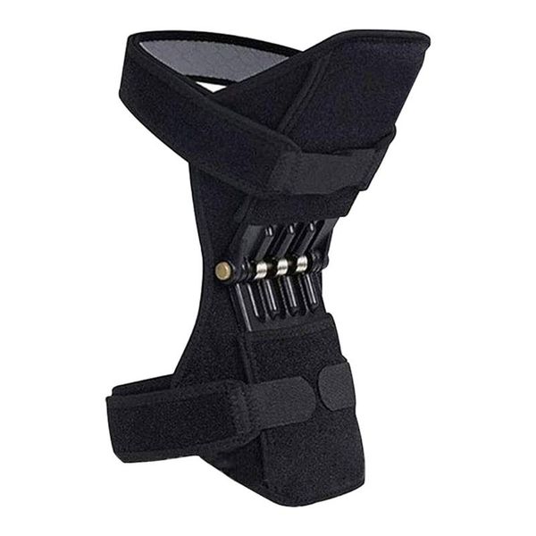 

knee protector support pads power lift rebound spring force leg rock hiking climbing elbow &, Black;gray