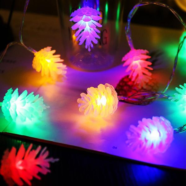 

strings 10/20/30/40leds christmas pine cones led string lights battery operated fairy decoration for indoor outdoor party wedding garden