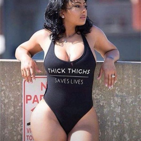 

think tighs saves letter print one-piece swimsuit bikini vest shorts, White;black