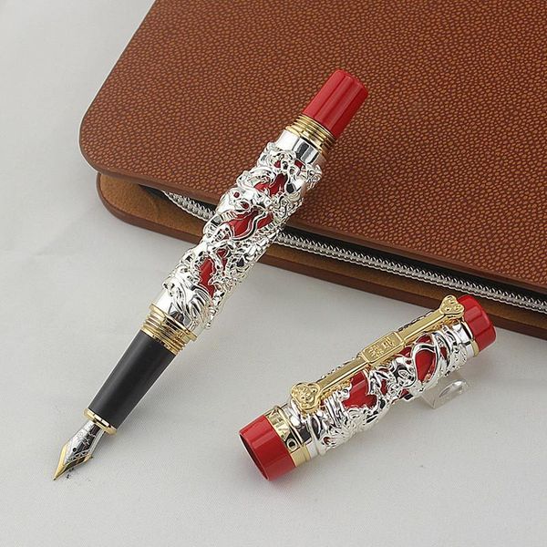 

fountain pens jinhao dragon phoenix pen luxury 0.5mm nib 18kgp calligraphy ink for writing business office supplies caneta
