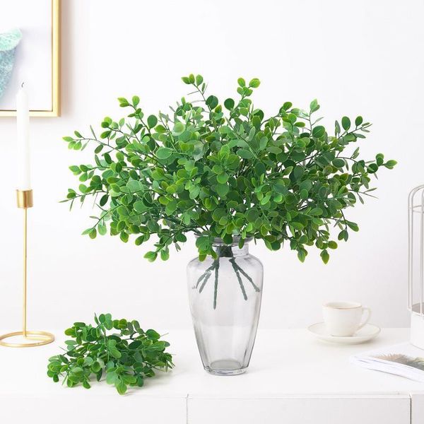 

decorative flowers & wreaths artificial eucalyptus branch realistic faux stem plant for home decor large tropical plantas artificiais
