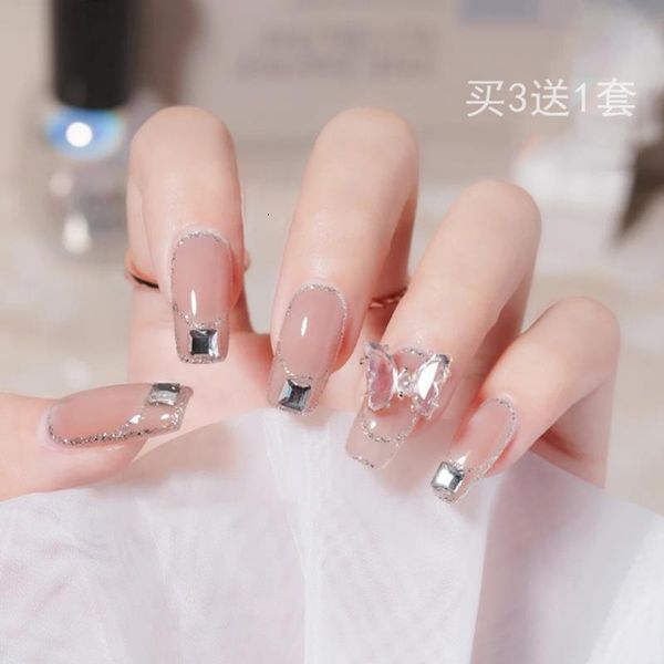 

gel net red removable butterfly wearing finished patch wind fake jelly nail, Red;gold