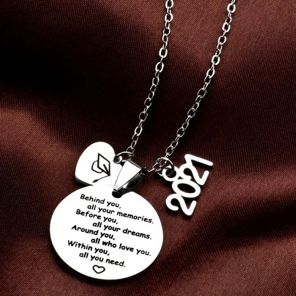 

pendant necklaces 2021 graduation season stainless steel necklace gift making of court academician hat unisex, Silver