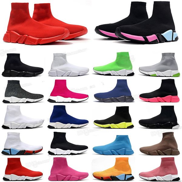 

designer boots socks casual shoes platform mens women speed 1.0 trainer runner sneaker sock shoe master embossed multicolor womens sneakers, Black