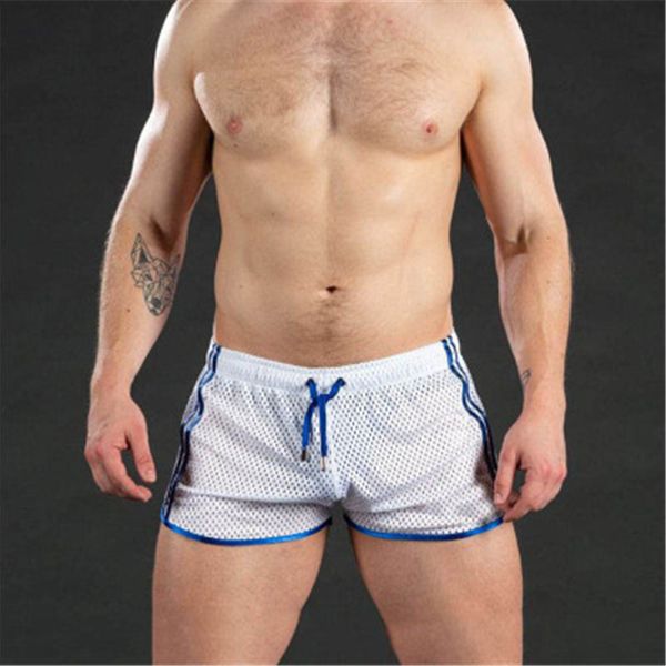 

mens fitness swimwear shorts fashion breathable low waist beach briefs designer summer male thin hole sports quick-drying short pants