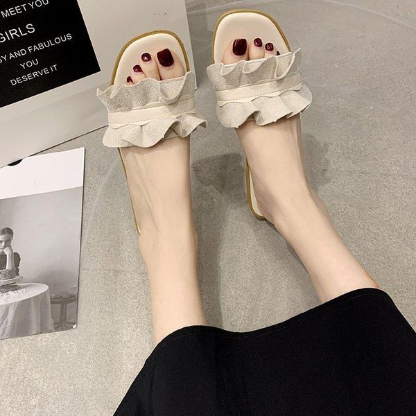

slippers 2021 fashion casual shoes non-slip women's flat summer, Black