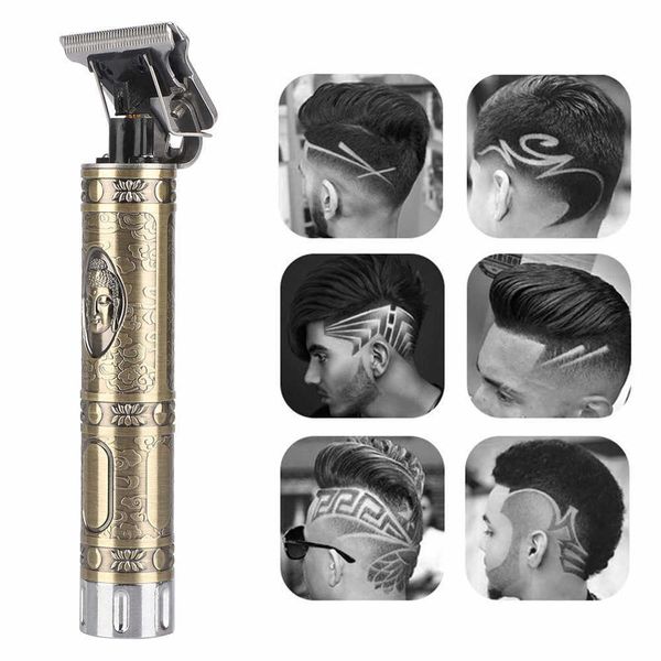 

usb wireless beard hair clipper rechargeable shaver haircut cutter mower cutting machine razo 0mm t-blade hair trimming tools p0817