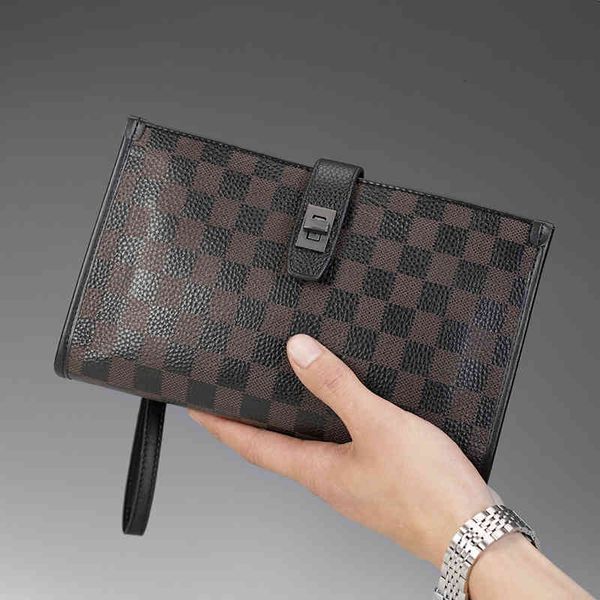 

soft cowhide men's bag fashion handbag casual grab envelope single shoulder, Red;black