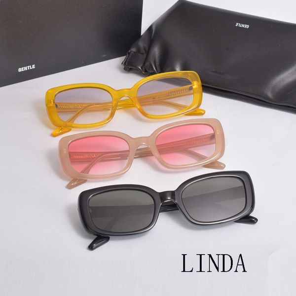 

sunglasses 2021 korean brand design gentle linda women men uv400 sun glasses with original case, White;black