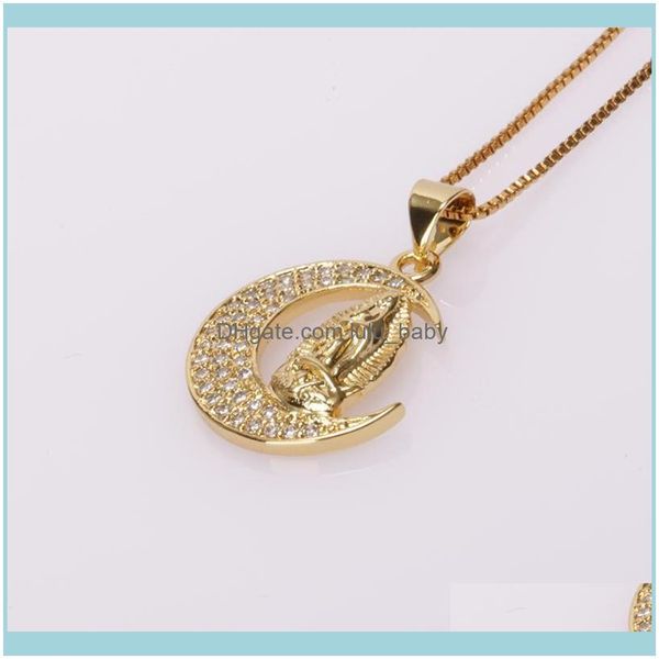 

pendant & pendants jewelrypendant necklaces 5pcs 18 inches rainbow cz crystal paved christian religious belief the blessed virgin mary gold, Silver