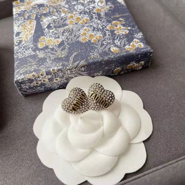 

aaa designer jewelry new letter full love brass used 925 silver needle earrings female dvpc