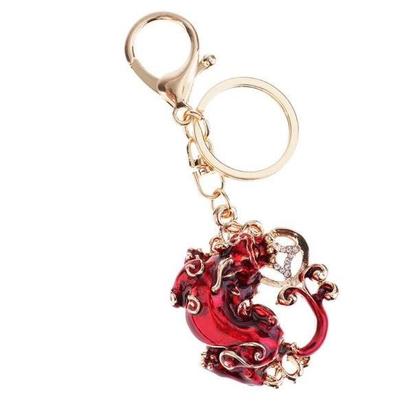 

keychains lucky keyrings car women purse bag key chain rings light red, Silver
