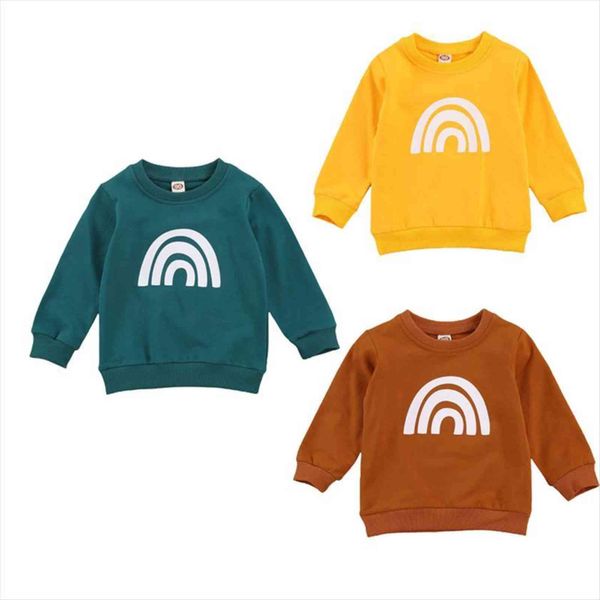 

2 6years kid baby girl cotton cartoon rainbow long sleeve lace t shirt sweatershirt clothes, Blue