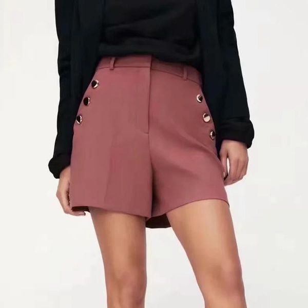 

women's shorts spring 2021 office lady zipper button decoration suit ol fashion loose straight bootie women, White;black