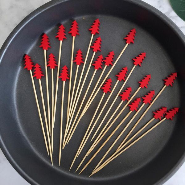 

forks 200pcs bamboo cocktail picks disposable fruit cake sticks christmas tree shape toothpicks for appetizer party bar