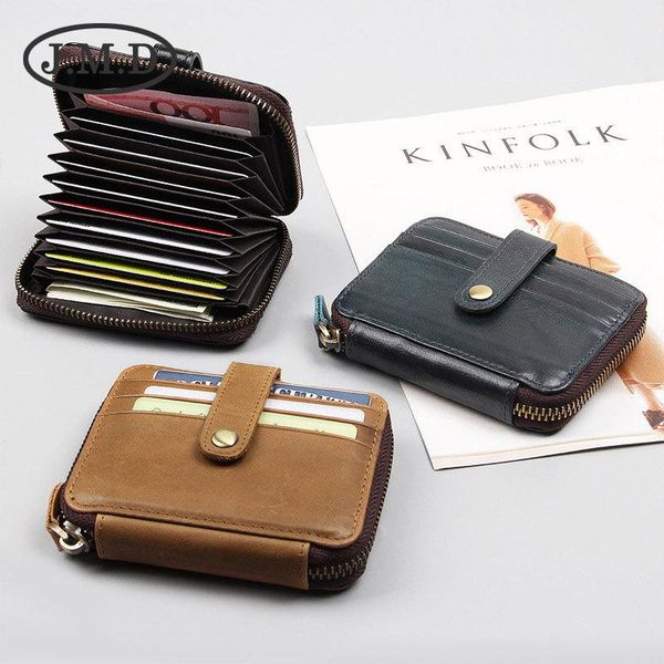

card holders leather storage bag rfid holder men's business ladies simple travel wallet, Brown;gray
