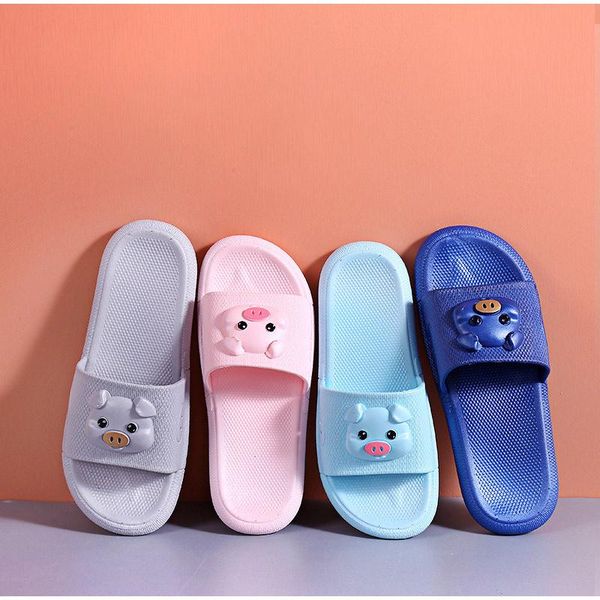 

slippers summer fashion cute pig flats women open toe indoor shoes female comfort beach flip flops light footwear, Black