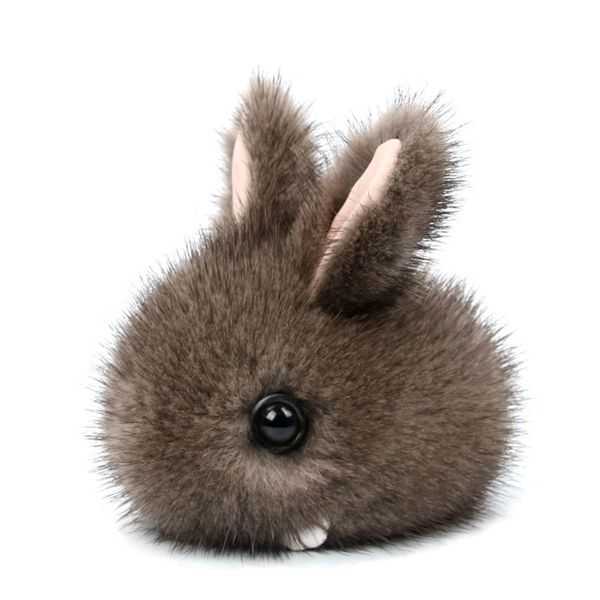 Bonito Mini Real Keychain Fulffy Mulheres Saco Mink Rabbit Fur Chave Pendant Car Chaveiro